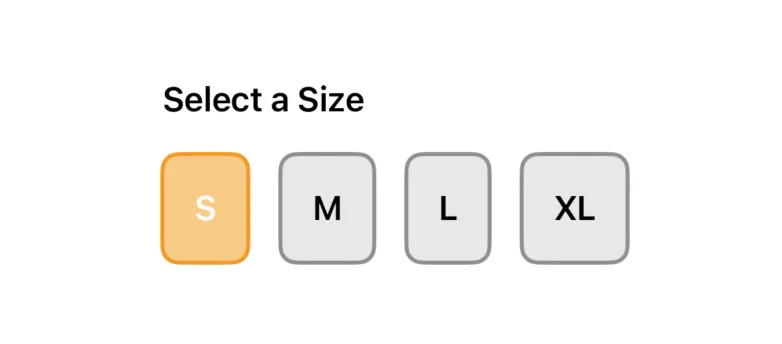 Size Selection View Preview